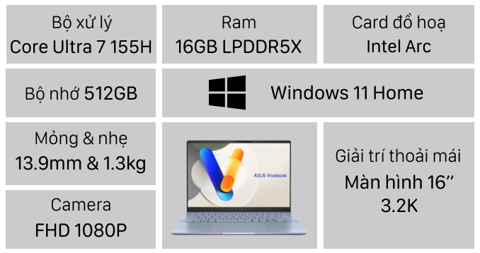 Laptop Asus VivoBook S 16 OLED S5606MA-MX051W