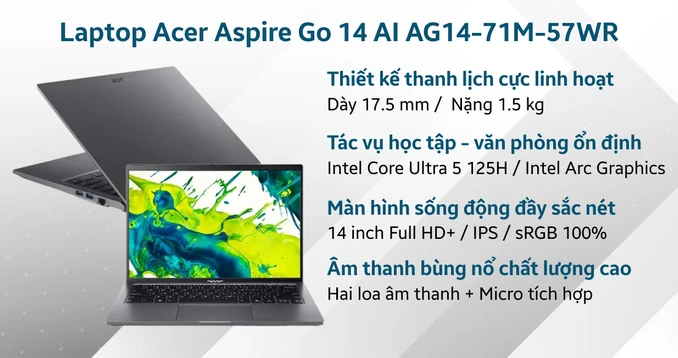 Laptop Acer Aspire Go 14 AI AG14-71M-57WR