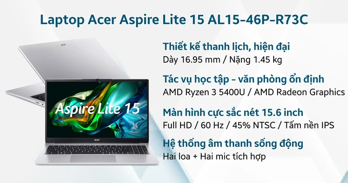 Laptop Acer Aspire Lite 15 AL15-46P-R73C - 1