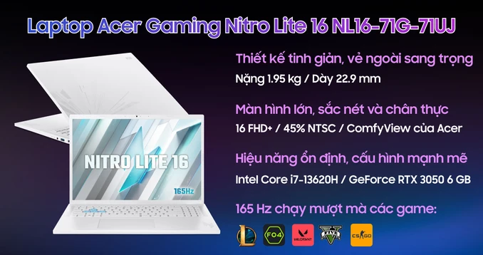 Laptop Acer Gaming Nitro Lite 16 NL16-71G-71UJ