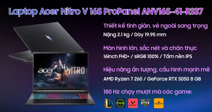 Laptop Acer Gaming Nitro V 16S ProPanel ANV16S-41-R337