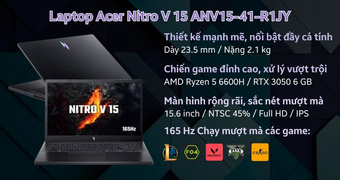 Laptop Acer Nitro V 15 ANV15-41-R1JY