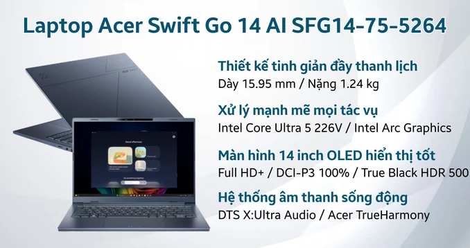 Laptop Acer Swift Go 14 AI SFG14-75-5264