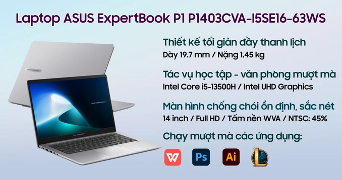 Laptop ASUS ExpertBook P1 P1403CVA-I5SE16-63WS