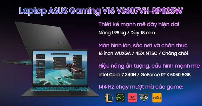 Laptop ASUS Gaming V16 V3607VH-RP025W