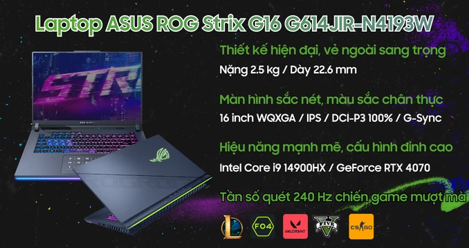 Laptop ASUS ROG Strix G16 G614JIR-N4193W