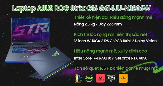 Laptop ASUS ROG Strix G16 G614JU-N3206W