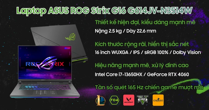 Laptop ASUS ROG Strix G16 G614JV-N3514W