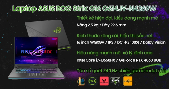 Laptop ASUS ROG Strix G16 G614JV-N4369W