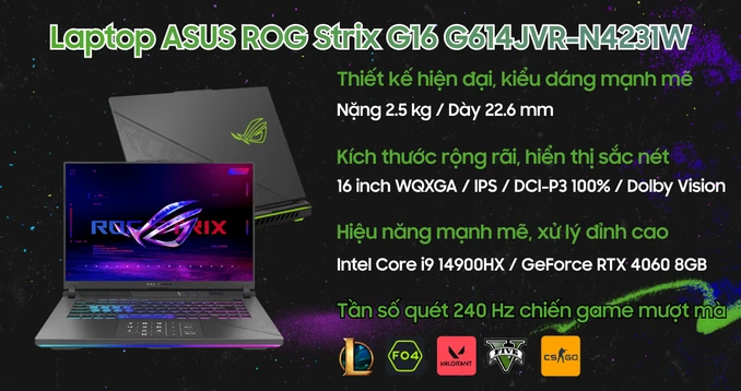 Laptop ASUS ROG Strix G16 G614JVR-N4231W