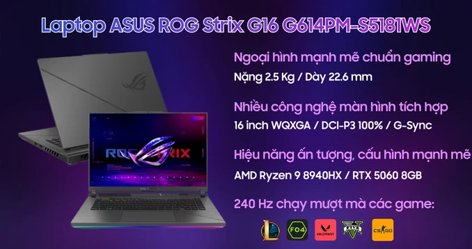 Laptop ASUS ROG Strix G16 G614PM-S5181WS