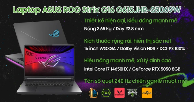 Laptop ASUS ROG Strix G16 G615JHR-S5069W