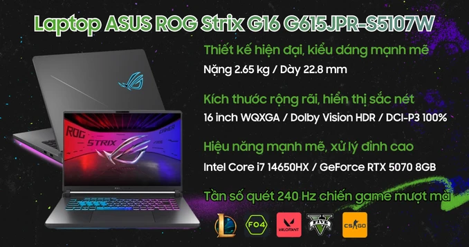 Laptop ASUS ROG Strix G16 G615JPR-S5107W