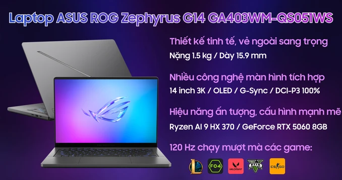 Laptop ASUS ROG Zephyrus G14 GA403WM-QS051WS