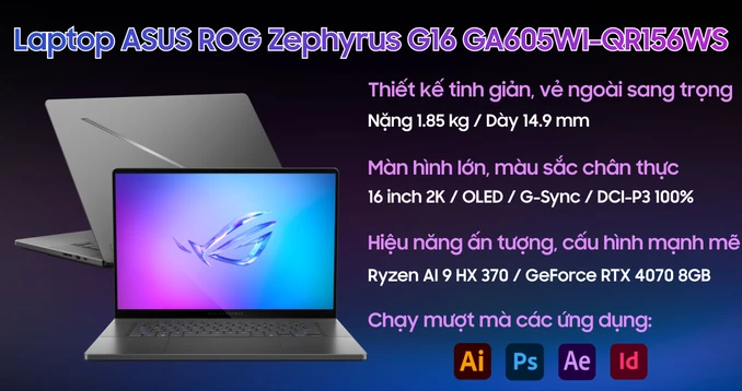 Laptop ASUS ROG Zephyrus G16 GA605WI-QR156WS