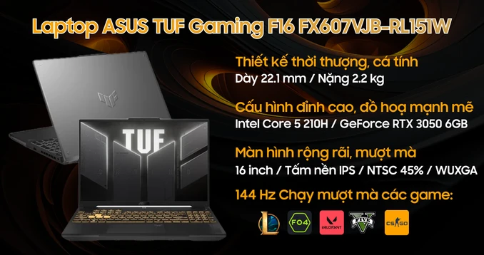 Laptop ASUS TUF Gaming F16 FX607VJB-RL151W