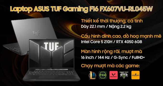Laptop ASUS TUF Gaming F16 FX607VU-RL045W