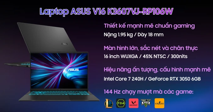 Laptop ASUS Gaming V16 K3607VJ-RP106W
