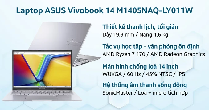 Laptop ASUS Vivobook 14 M1405NAQ-LY011W