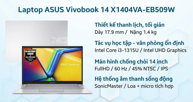 Laptop ASUS Vivobook 14 X1404VA-EB509W