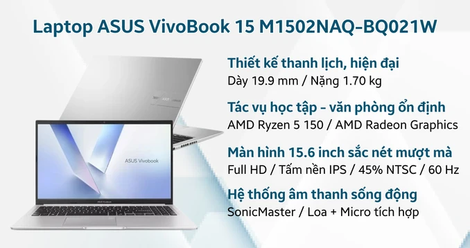 Laptop ASUS VivoBook 15 M1502NAQ-BQ021W