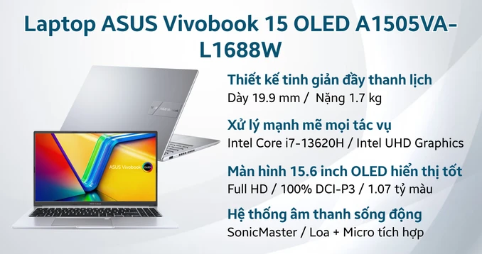 Laptop ASUS Vivobook 15 OLED A1505VA-L1688W