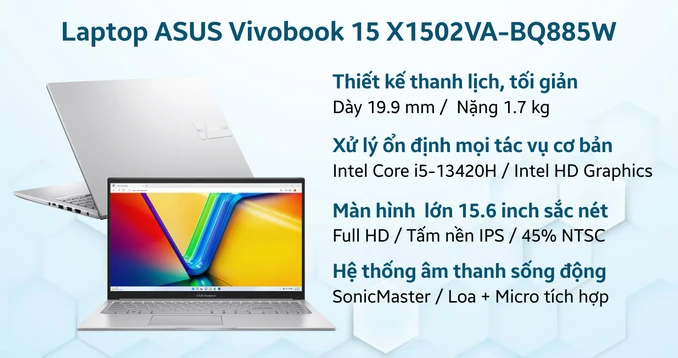 Laptop ASUS Vivobook 15 X1502VA-BQ885W