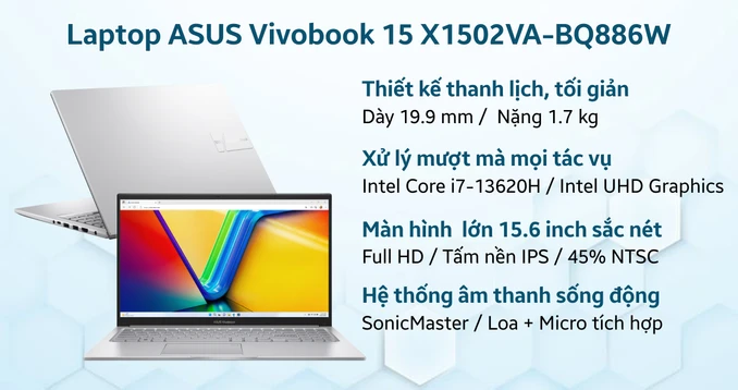 Laptop ASUS Vivobook 15 X1502VA-BQ886W