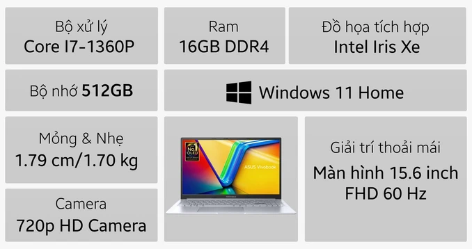 Laptop ASUS VivoBook 15X OLED S3504VA-L1227WS