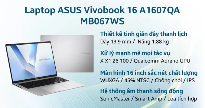 Laptop ASUS Vivobook 16 A1607QA-MB067WS