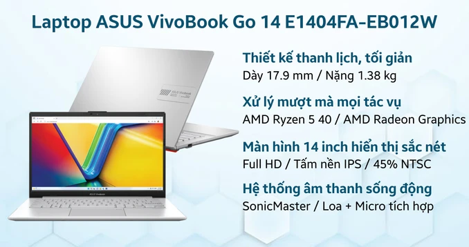 Laptop ASUS VivoBook Go 14 E1404FA-EB012W