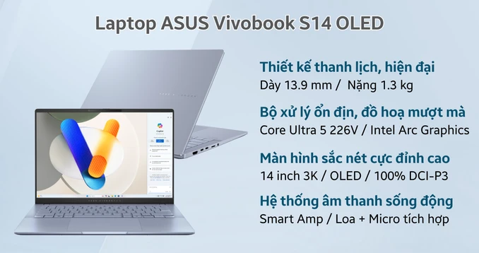 Laptop ASUS Vivobook S14 OLED S5406SA-PP060WS