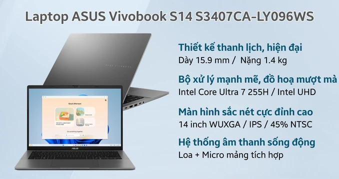 Laptop ASUS Vivobook S14 S3407CA-LY096WS