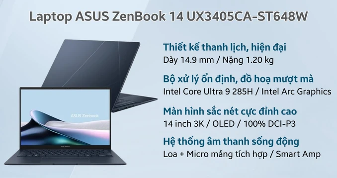 Laptop ASUS ZenBook 14 UX3405CA-ST648W