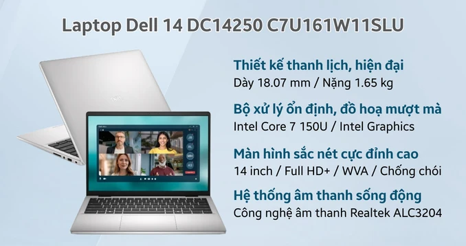 Laptop Dell 14 DC14250 C7U161W11SLU