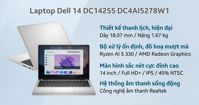 Laptop Dell 14 DC14255 DC4AI5278W1