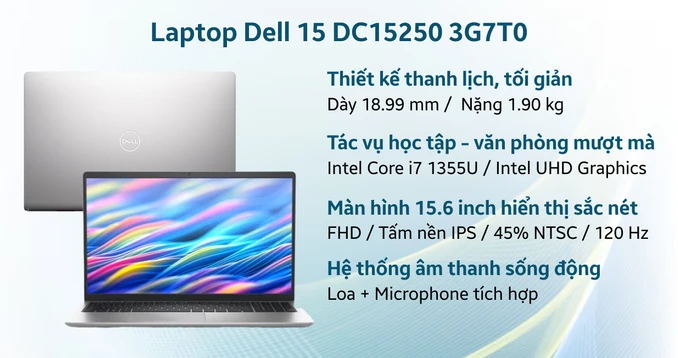Laptop Dell 15 DC15250 3G7T0 - Nhập khẩu chính hãng