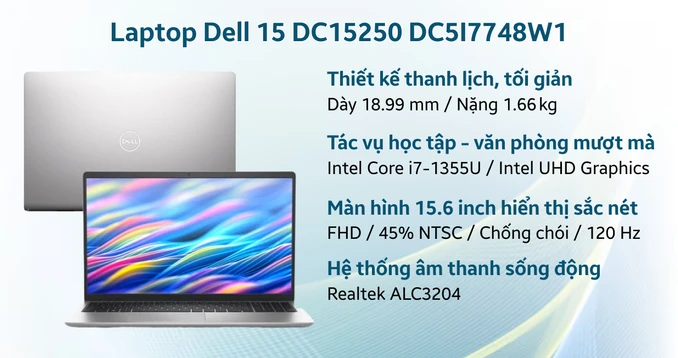 Laptop Dell 15 DC15250 DC5I7748W1