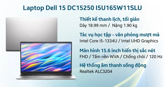 Laptop Dell 15 DC15250 I5U165W11SLU