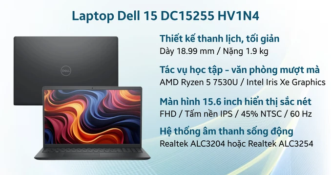 Laptop Dell 15 DC15255 HV1N4 - Nhập khẩu chính hãng
