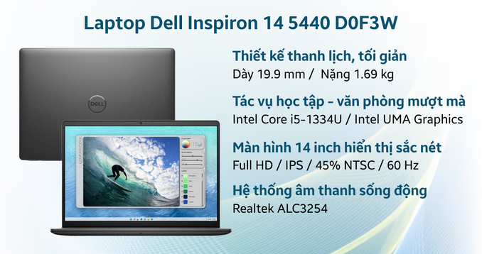 Laptop Dell Inspiron 14 5440 D0F3W - Nhập khẩu chính hãng