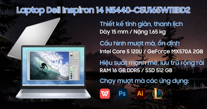 Laptop Dell Inspiron 14 5440 N5440-C5U165W11IBD2
