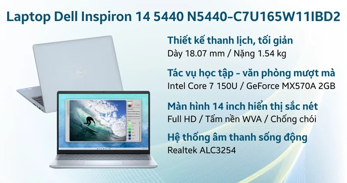 Laptop Dell Inspiron 14 5440 N5440-C7U165W11IBD2