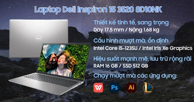 Laptop Dell Inspiron 15 3520 8D10NK