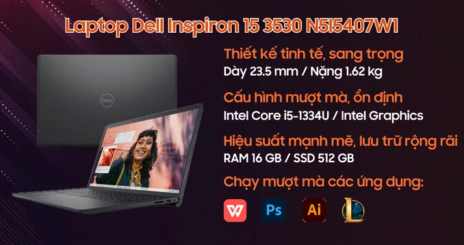 Laptop Dell Inspiron 15 3530 N5I5407W1