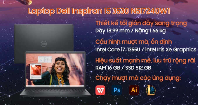 Laptop Dell Inspiron 15 3530 N5I7240W1