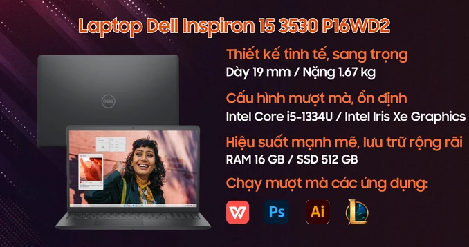 Laptop Dell Inspiron 15 3530 P16WD2