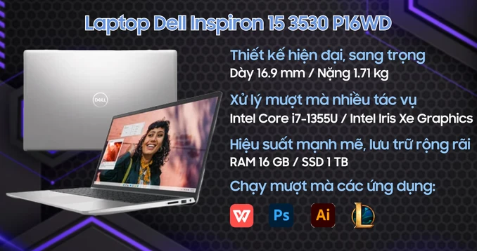 Laptop Dell Inspiron 15 3530 P16WD
