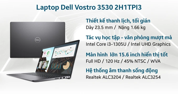 Laptop Dell Vostro 3530 2H1TPI3 - Nhập khẩu chính hãng