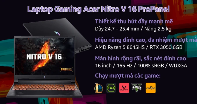 Laptop Gaming Acer Nitro V 16 ProPanel ANV16-41-R6ZY